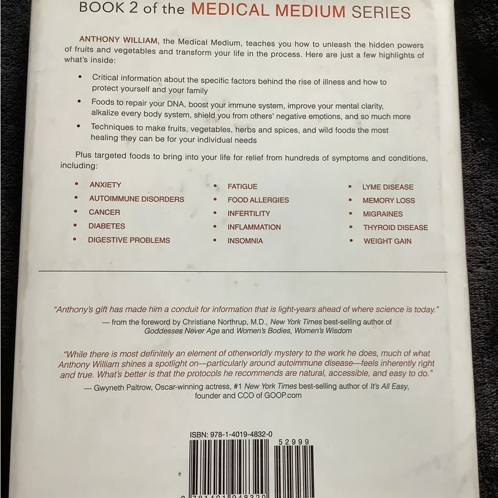 Life-Changing Foods Book by Anthony William Hard Back - Picture 2 of 3